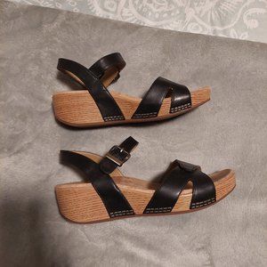 Dansko Black Leather Sandals